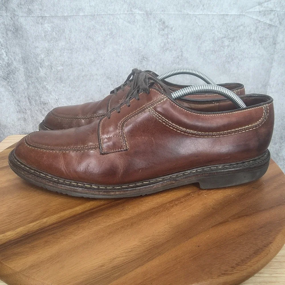 Allen Edmonds Wilbert Oxford Shoes Mens 13 Brown Leather Split Toe Derby Comfort